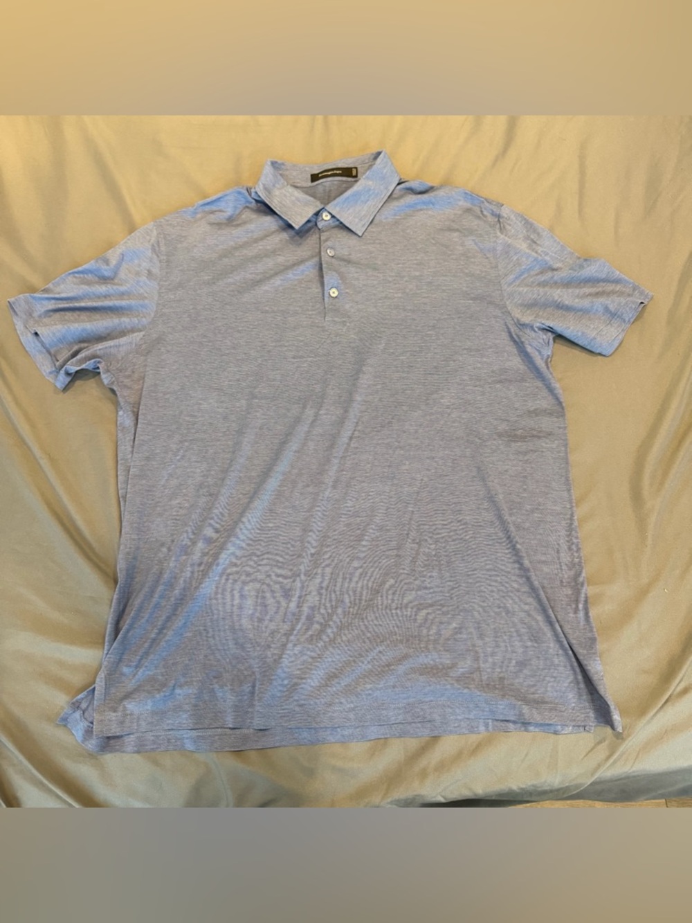 Ermenegildo Zegna Polo Shirt Mens XXL (56)  Blue Boxy Preppy